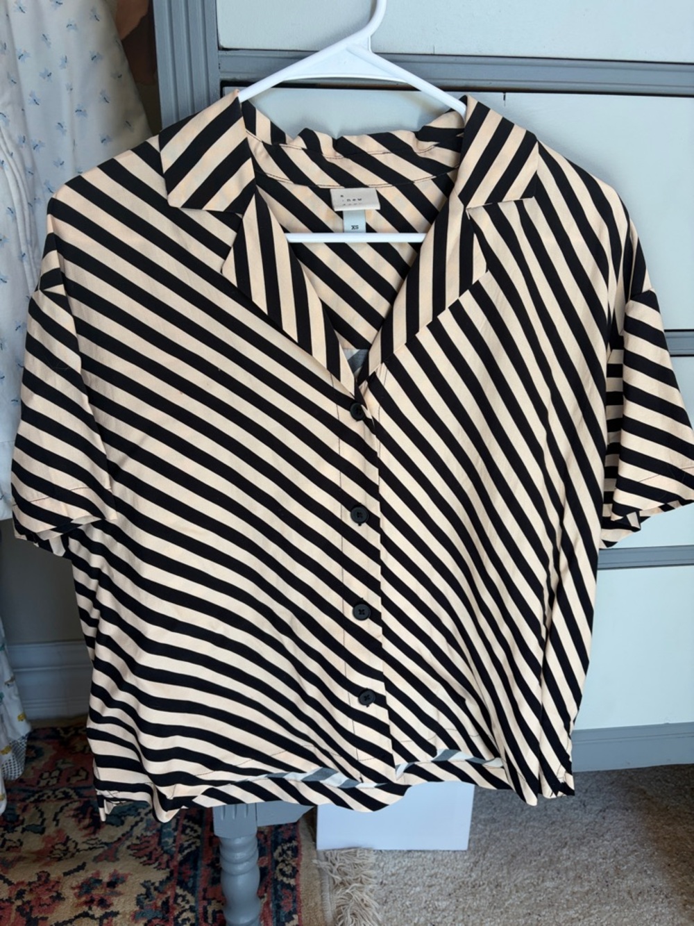 a new day Black and Cream Diagonal Stripe Button-Up Shirt